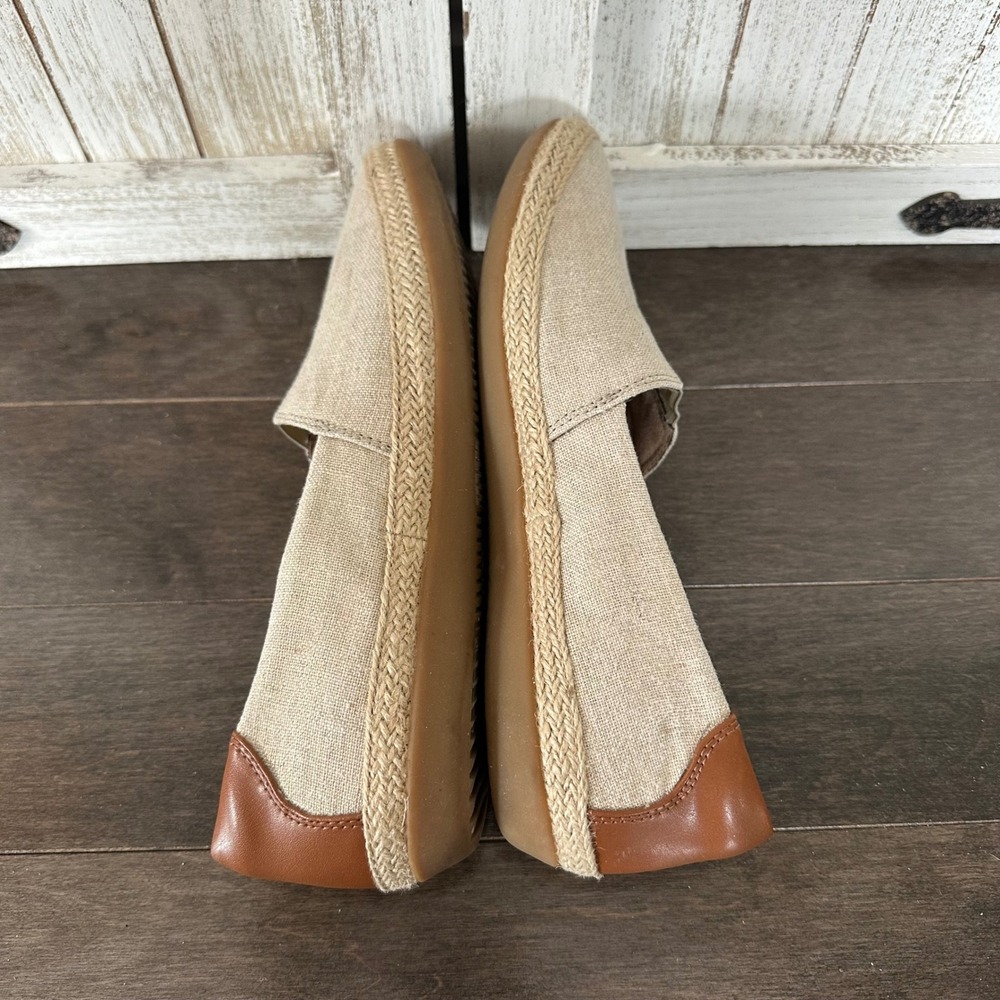 Clarks Collection Womens Canvas Espadrille Loafer Slip On Shimmer Nautical Tan 7 - Picture 5 of 7